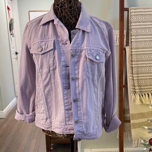 Lavender Crop Gap Denim Jacket L